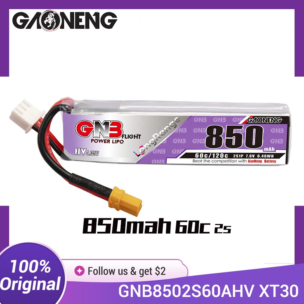Drone Kit Racing - Baterai LiPo GAONENG GNB 850mAh 2S